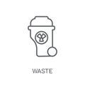 Waste linear icon. Modern outline Waste logo concept on white ba Royalty Free Stock Photo