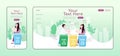 Waste management adaptive landing page flat color vector template Royalty Free Stock Photo