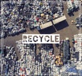 Waste Management. Recycling. View landfill bird`s-eye view. Land Royalty Free Stock Photo