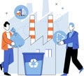 Waste management. Sorting and separating recyclables is first step in waste management Royalty Free Stock Photo