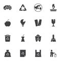 Waste material vector icons set Royalty Free Stock Photo