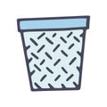 waste paper bin color vector doodle simple icon Royalty Free Stock Photo