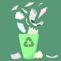 Waste paper bin Royalty Free Stock Photo