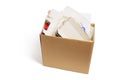 Waste Paper Products in Carboard Box Royalty Free Stock Photo