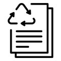 Waste paper recycling icon, outline style Royalty Free Stock Photo