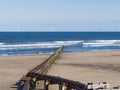 Waste pipe into the North Sea at Cambois, Northumberland, UK Royalty Free Stock Photo