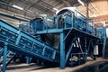 Waste processing plant. Technological process. Recycling and storage of waste for further disposal. Business for sorting