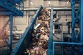 Waste processing plant. Technological process. Recycling and storage of waste for further disposal. Business for sorting