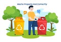 Waste Properly And Correctly Vector Illustration with Demonstration of Correct Garbage Sorting and Proper Disposal in Flat Cartoon