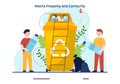 Waste Properly And Correctly Vector Illustration with Demonstration of Correct Garbage Sorting and Proper Disposal in Flat Cartoon