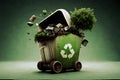 Waste recycle management, eco friendly, energy saving awareness month concept