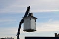 Waste recycling in separated waste containers. the bottom lid opens when the crane is pulled over the body of the truck, the raw m