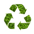 Waste recycling symbol, environmental protection concept