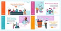 Waste recycling work at web page concept set