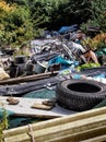 Waste and refuse dumped illegaly in the countryside in england