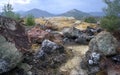 Waste rocks and tailings from mining in Xyliatos area, Cyprus Royalty Free Stock Photo