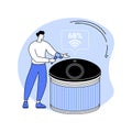 Waste sensors isolated cartoon vector illustrations.