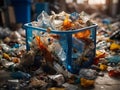 a waste sorting area with a pile of food and household waste Royalty Free Stock Photo