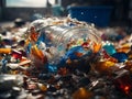 a waste sorting area with a pile of food and household waste Royalty Free Stock Photo