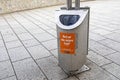 Waste sorting bin at the Cologne train station. Royalty Free Stock Photo