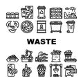 waste sorting garbage plastic icons set vector Royalty Free Stock Photo