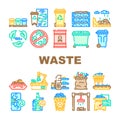 waste sorting garbage plastic icons set vector Royalty Free Stock Photo