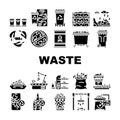 waste sorting garbage plastic icons set vector Royalty Free Stock Photo