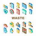 waste sorting garbage plastic icons set vector Royalty Free Stock Photo