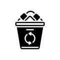 Black solid icon for Waste Sorting, waste and throw Royalty Free Stock Photo