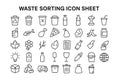 Waste Sorting Icon Set Collection Image for Efficient Recycling and Resource Recovery Processes Royalty Free Stock Photo