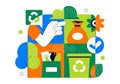 Waste Sorting and Recycling Concept Vector Illustration Showing Sustainable Environmental Management And Eco Friendly Practices Royalty Free Stock Photo