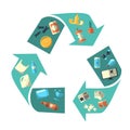 Waste sorting and recycling isolated symbol Royalty Free Stock Photo