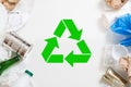 Waste sorting recycling plastic paper glass metal