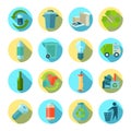 Waste Sorting Round Icons Set Royalty Free Stock Photo