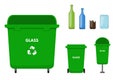Green garbage bin for glass vector illustration Royalty Free Stock Photo