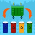 Waste sorting Vector illustration