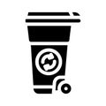 waste tank compost glyph icon vector illustration Royalty Free Stock Photo