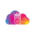 Waste time cloud shape concept vector logo template.