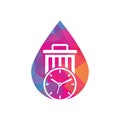 Waste time drop shape concept vector logo template. Royalty Free Stock Photo