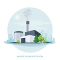 Waste-to-energy power plant station