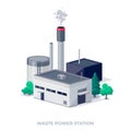 Waste-to-energy power plant station Royalty Free Stock Photo