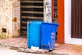 Waste trash dirt garbage cans and environmental pollution in Mexico Royalty Free Stock Photo