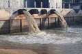 Waste water discharge pipe into canal and sea