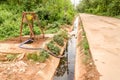 Waste water from dump site in Thai landfill Royalty Free Stock Photo