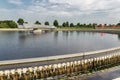 Waste water in secondary sedimentation tank of sewage treatment plant