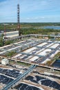 Waste water storage tanks in treatment plant