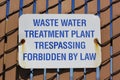waste water treatment plant sign