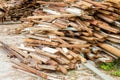 Waste wood recycle stack for background Royalty Free Stock Photo