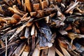 Waste wood timber, radial background