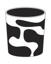 Wastebasket with modern abstract cow print 2D line object Royalty Free Stock Photo